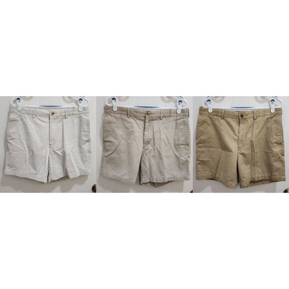 Lot of 3 Lands' End Traditional Fit Chino Shorts Size 34 100% Cotton - Picture 1 of 16